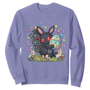 Funny Mothman Easter Bunny Ears Sweatshirt Cryptid Lover Gift TS12 Violet Print Your Wear