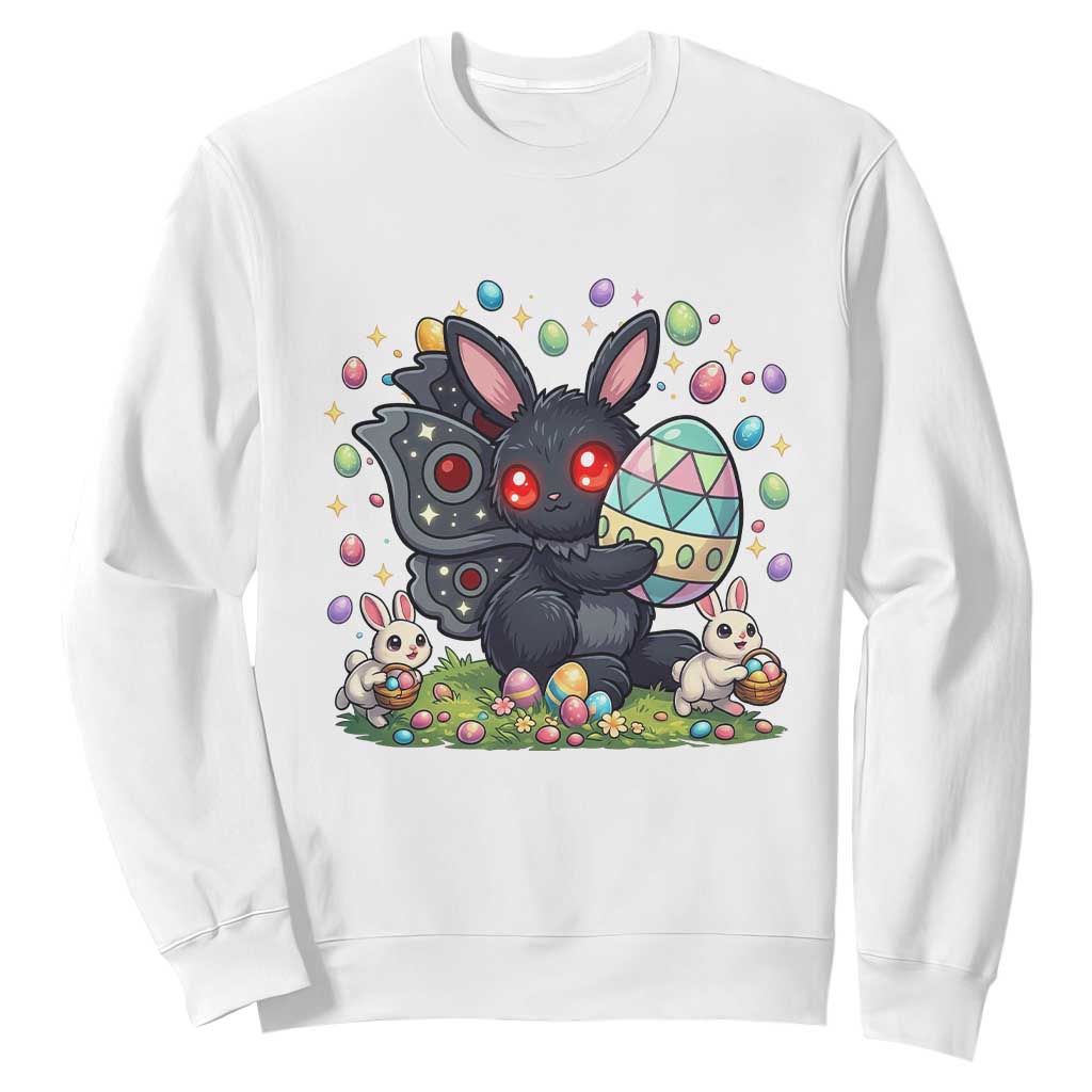 Funny Mothman Easter Bunny Ears Sweatshirt Cryptid Lover Gift TS12 White Print Your Wear