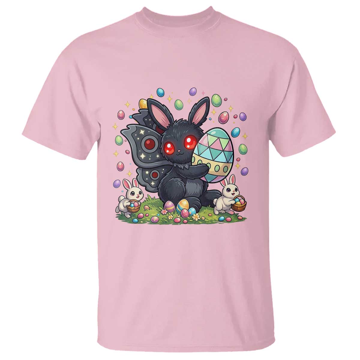 Funny Mothman Easter Bunny Ears T Shirt Cryptid Lover Gift TS12 Light Pink Print Your Wear