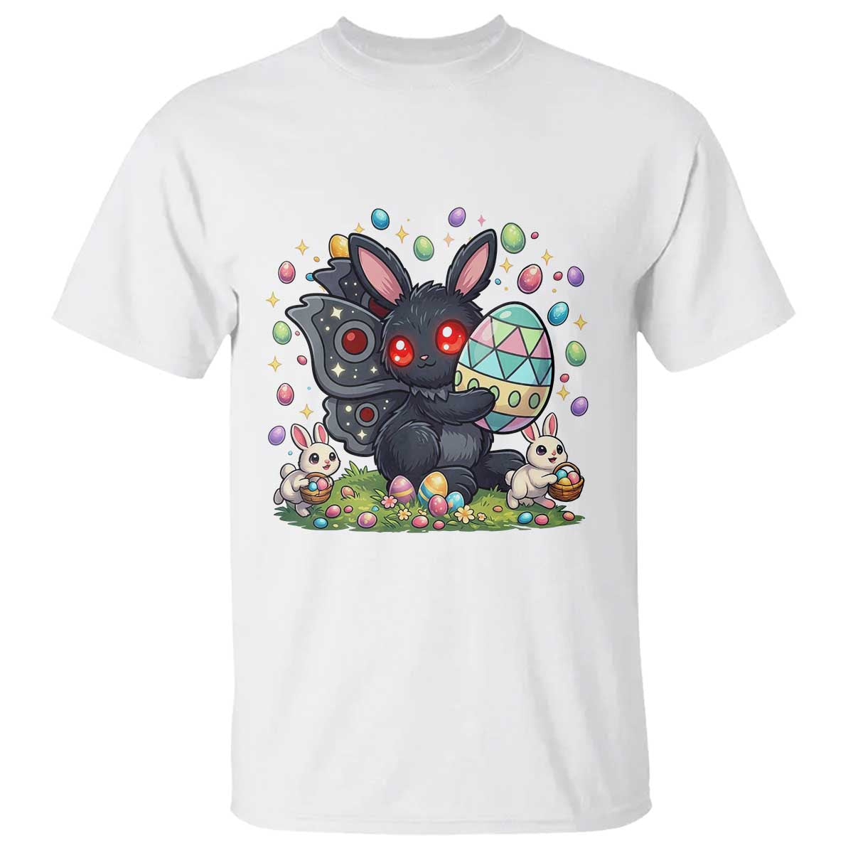 Funny Mothman Easter Bunny Ears T Shirt Cryptid Lover Gift TS12 White Print Your Wear