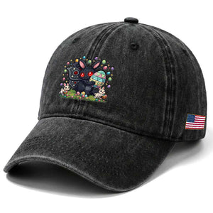 Funny Mothman Easter Bunny Ears Washed Cotton Baseball Cap Cryptid Lover Gift TS12 Print Your Wear