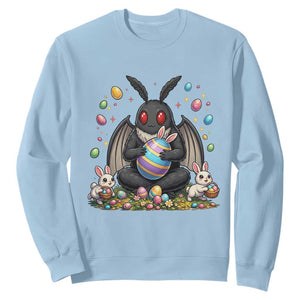 Mothman Easter Bunny Sweatshirt Funny West Virginia Cryptid Lover Gift TS12 Light Blue Print Your Wear