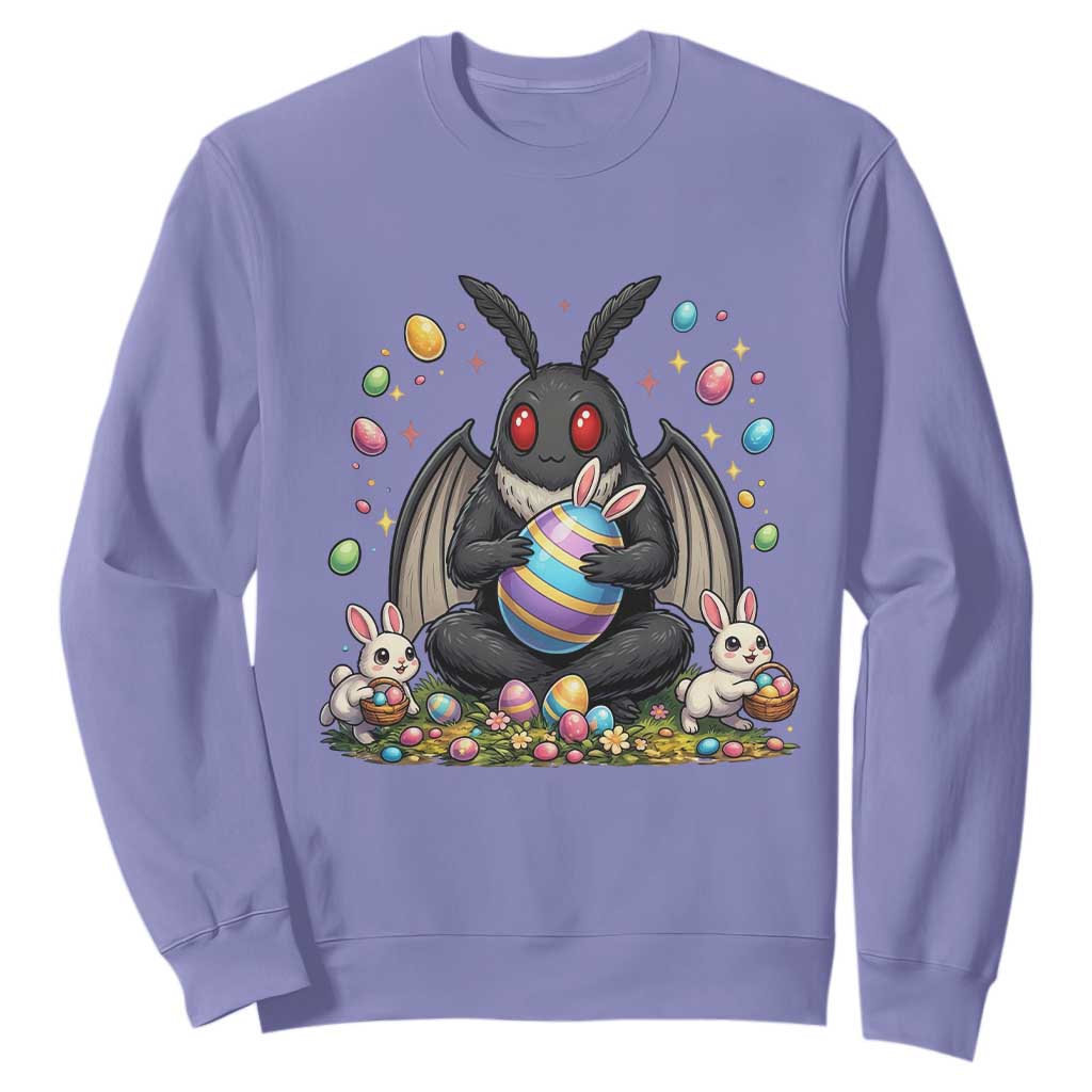 Mothman Easter Bunny Sweatshirt Funny West Virginia Cryptid Lover Gift TS12 Violet Print Your Wear