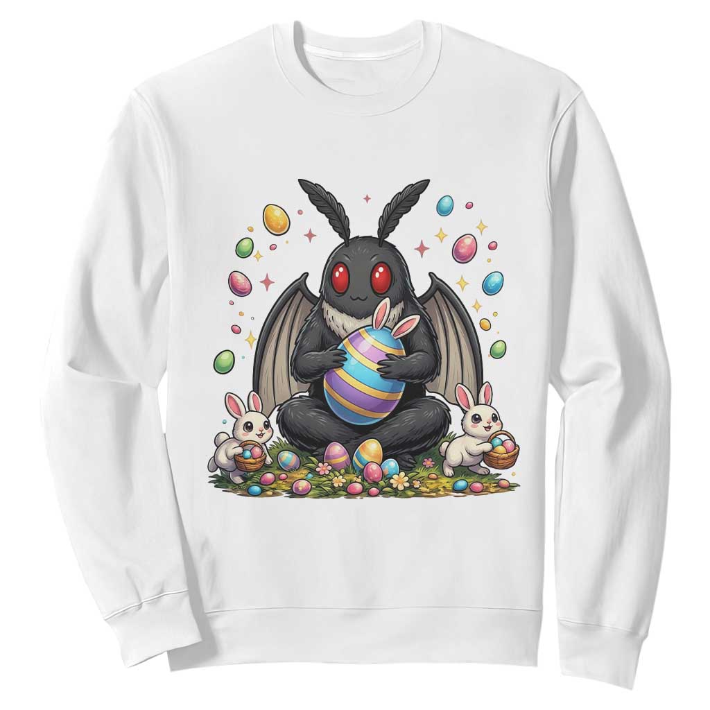 Mothman Easter Bunny Sweatshirt Funny West Virginia Cryptid Lover Gift TS12 White Print Your Wear