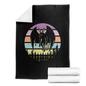 Retro Sunset Mothman Easter Egg Hunt Throw Blanket Cryptid Lover Gift TS12 Black Print Your Wear