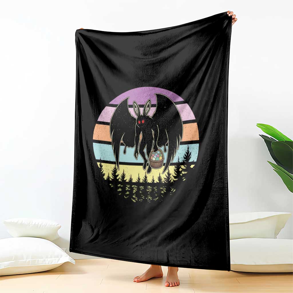 Retro Sunset Mothman Easter Egg Hunt Throw Blanket Cryptid Lover Gift TS12 Print Your Wear