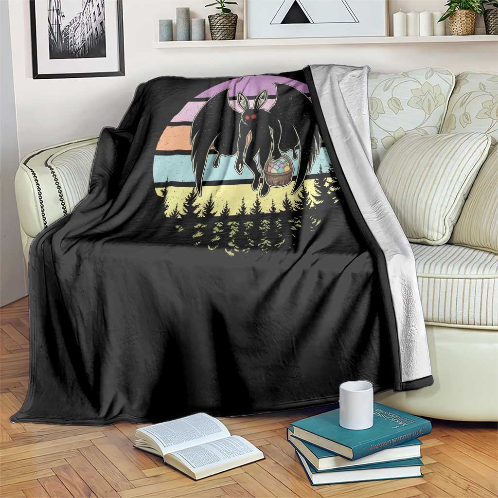 Retro Sunset Mothman Easter Egg Hunt Throw Blanket Cryptid Lover Gift TS12 Print Your Wear