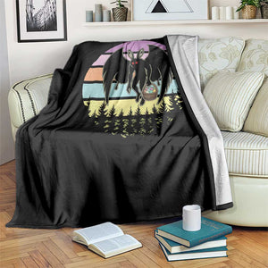 Retro Sunset Mothman Easter Egg Hunt Throw Blanket Cryptid Lover Gift TS12 Print Your Wear