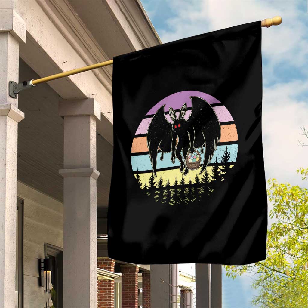 Retro Sunset Mothman Easter Egg Hunt Garden Flag Cryptid Lover Gift TS12 Print Your Wear