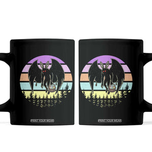 Retro Sunset Mothman Easter Egg Hunt Coffee Mug Cryptid Lover Gift TS12 Black Print Your Wear