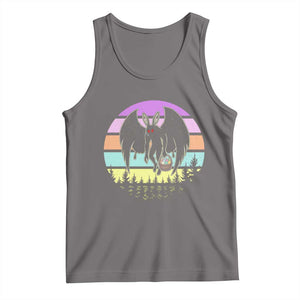 Retro Sunset Mothman Easter Egg Hunt Tank Top Cryptid Lover Gift TS12 Deep Heather Print Your Wear