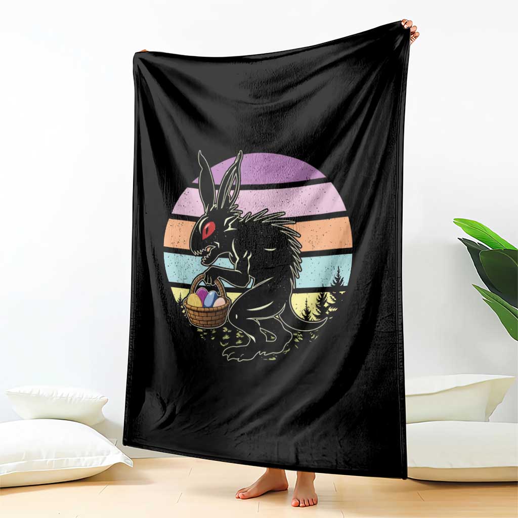 Retro Sunset Chupacabra Easter Egg Hunt Throw Blanket Cryptid Lover Gift TS12 Print Your Wear