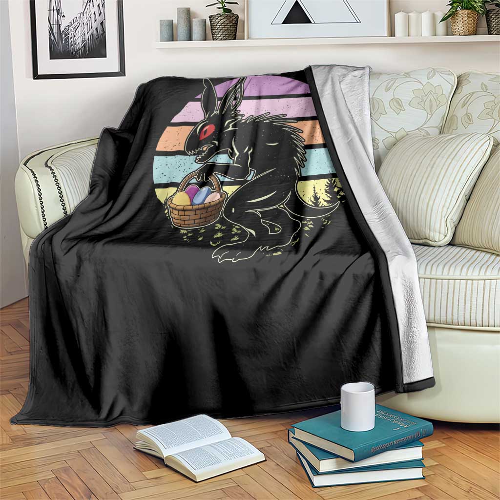 Retro Sunset Chupacabra Easter Egg Hunt Throw Blanket Cryptid Lover Gift TS12 Print Your Wear