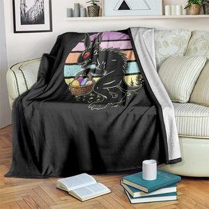 Retro Sunset Chupacabra Easter Egg Hunt Throw Blanket Cryptid Lover Gift TS12 Print Your Wear