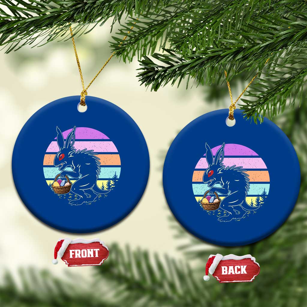 Retro Sunset Chupacabra Easter Egg Hunt Ceramic Ornament Cryptid Lover Gift TS12 1pc Blue Print Your Wear