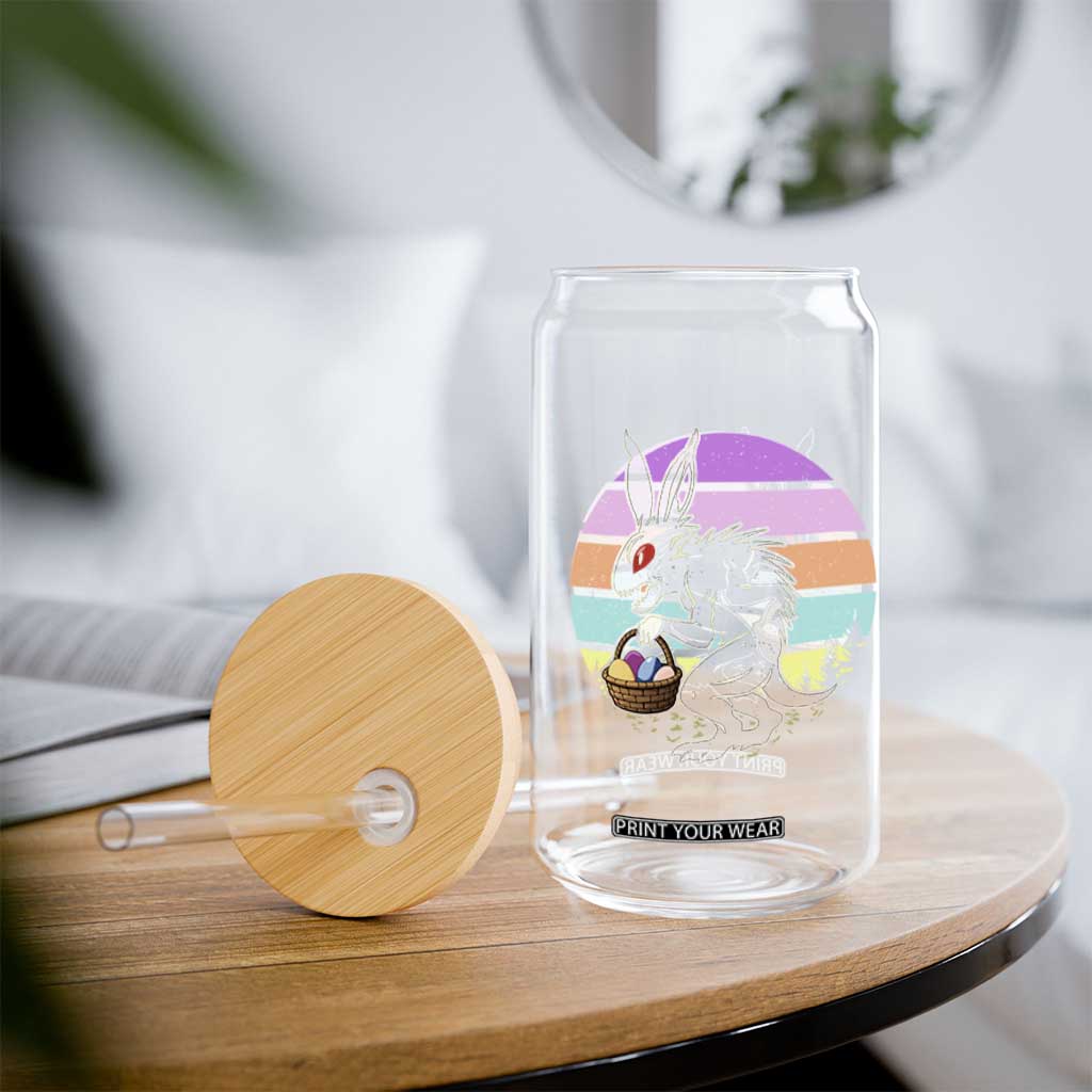 Retro Sunset Chupacabra Easter Egg Hunt Glass Can Cryptid Lover Gift TS12 Print Your Wear