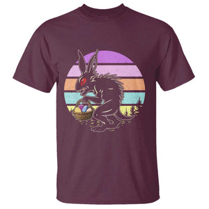 Retro Sunset Chupacabra Easter Egg Hunt T Shirt Cryptid Lover Gift TS12 Maroon Print Your Wear