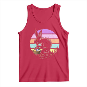 Retro Sunset Chupacabra Easter Egg Hunt Tank Top Cryptid Lover Gift TS12 Red Print Your Wear