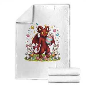 Jersey Devil Easter Egg Hunt Throw Blanket Funny Pine Barrens Folklore Gift TS12 Black Print Your Wear