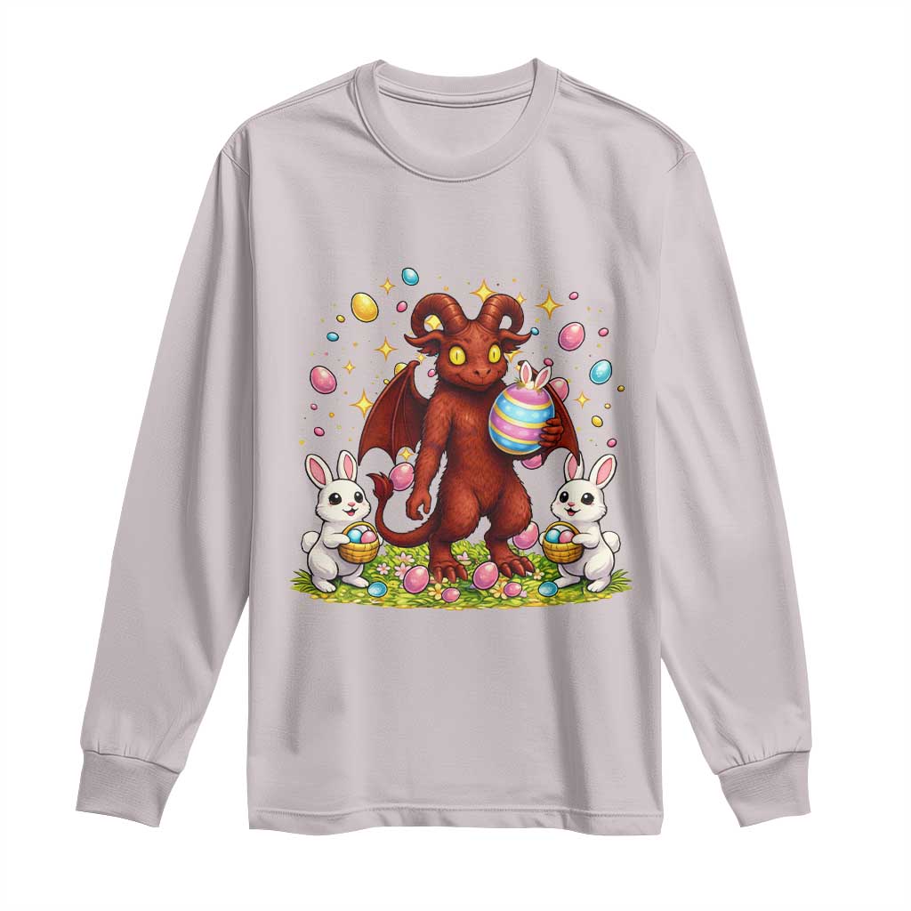 Jersey Devil Easter Egg Hunt Long Sleeve Shirt Funny Pine Barrens Folklore Gift TS12 Ice Gray Print Your Wear
