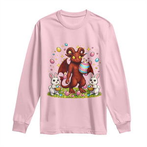 Jersey Devil Easter Egg Hunt Long Sleeve Shirt Funny Pine Barrens Folklore Gift TS12 Light Pink Print Your Wear