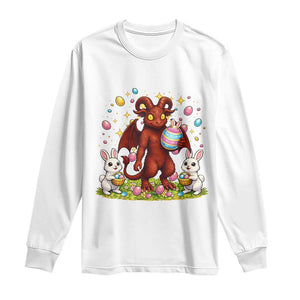 Jersey Devil Easter Egg Hunt Long Sleeve Shirt Funny Pine Barrens Folklore Gift TS12 White Print Your Wear