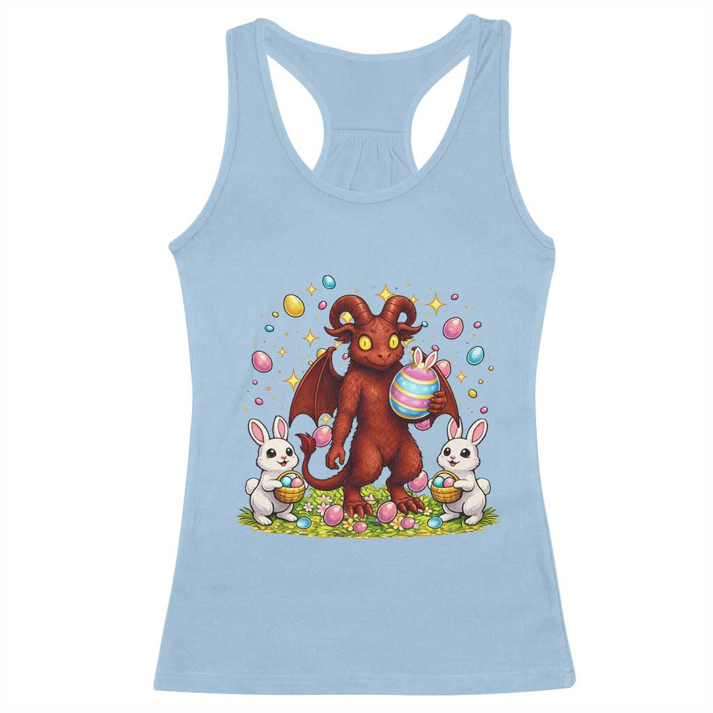 Jersey Devil Easter Egg Hunt Racerback Tank Top Funny Pine Barrens Folklore Gift TS12 Light Blue Print Your Wear
