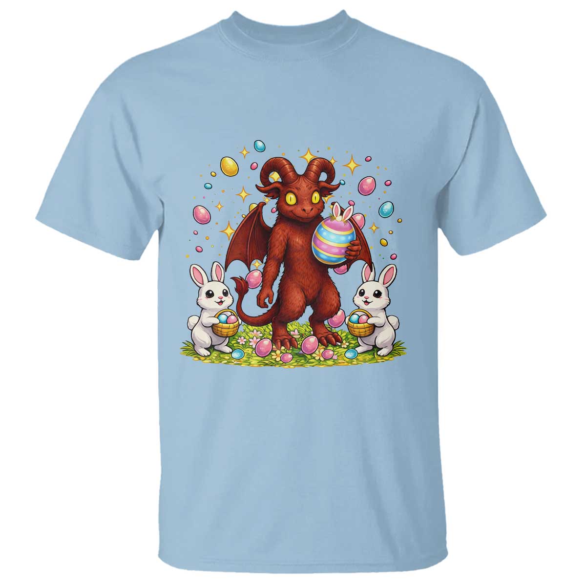 Jersey Devil Easter Egg Hunt T Shirt Funny Pine Barrens Folklore Gift TS12 Light Blue Print Your Wear