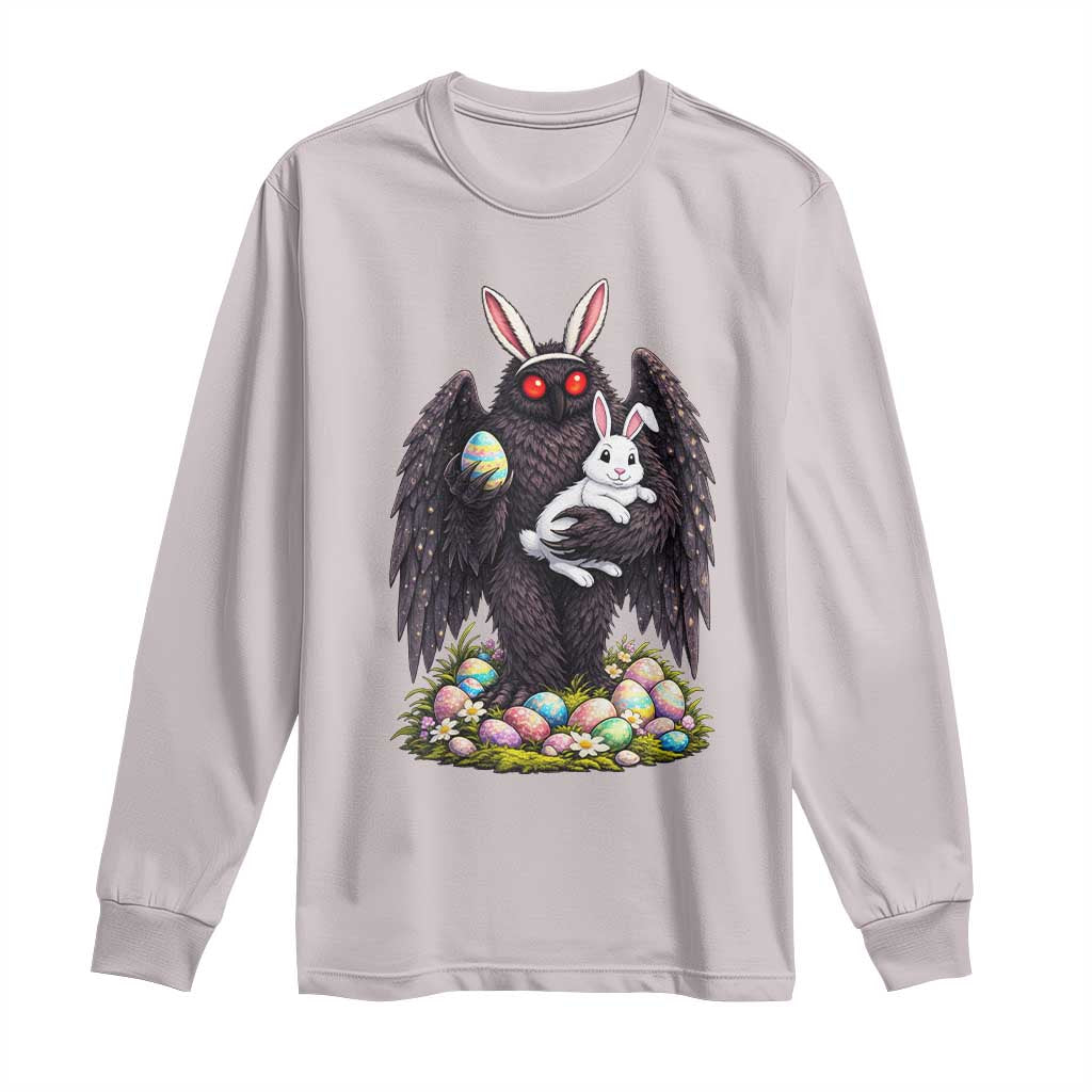 Funny Mothman Bunny Ears Long Sleeve Shirt Point Pleasant Cryptid Lover Gift TS12 Ice Gray Print Your Wear