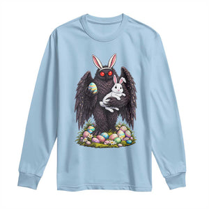 Funny Mothman Bunny Ears Long Sleeve Shirt Point Pleasant Cryptid Lover Gift TS12 Light Blue Print Your Wear