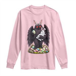 Funny Mothman Bunny Ears Long Sleeve Shirt Point Pleasant Cryptid Lover Gift TS12 Light Pink Print Your Wear
