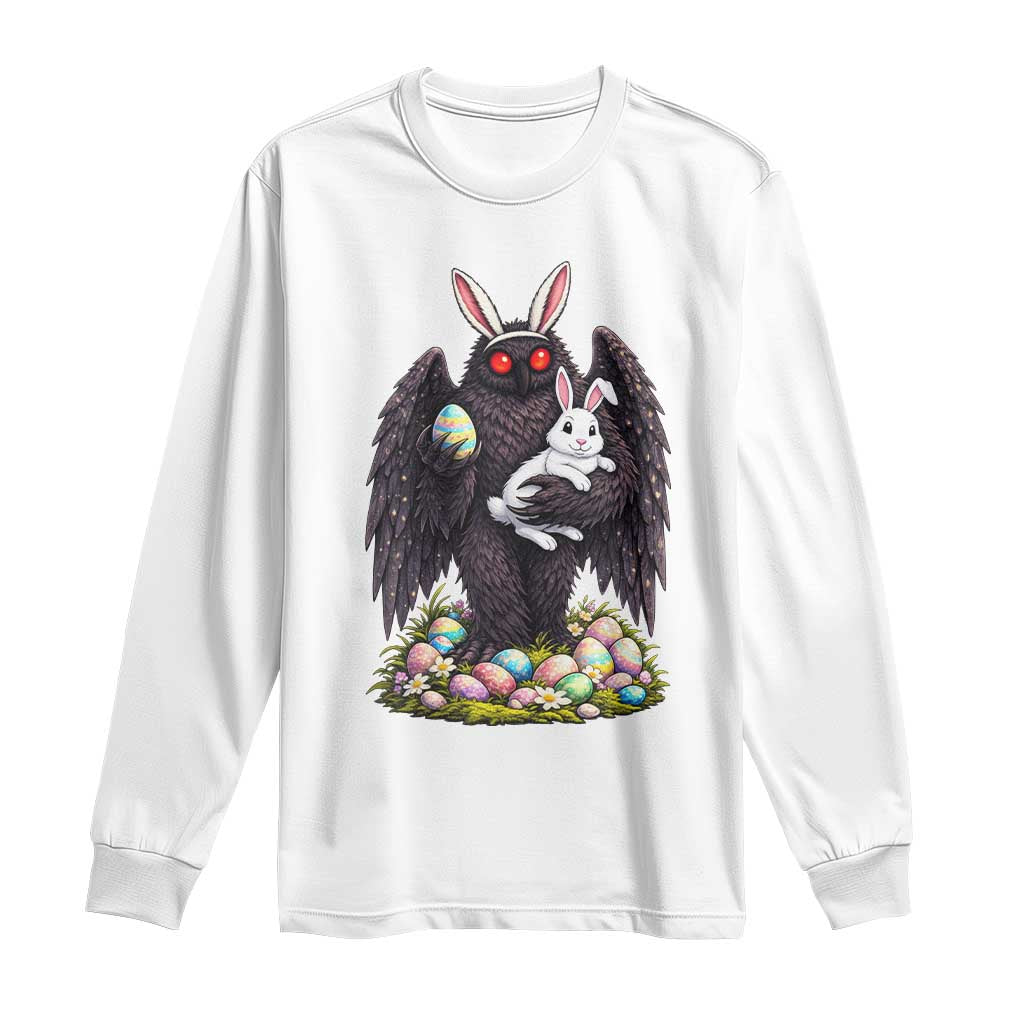 Funny Mothman Bunny Ears Long Sleeve Shirt Point Pleasant Cryptid Lover Gift TS12 White Print Your Wear