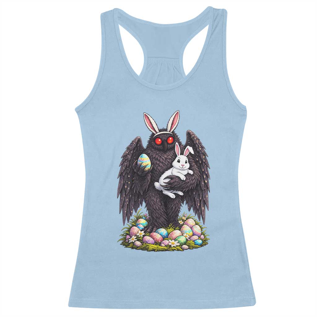 Funny Mothman Bunny Ears Racerback Tank Top Point Pleasant Cryptid Lover Gift TS12 Light Blue Print Your Wear