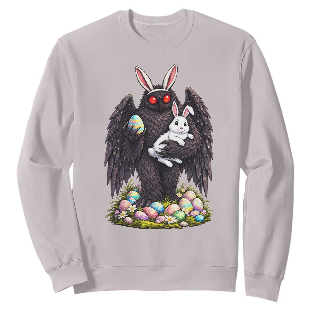 Funny Mothman Bunny Ears Sweatshirt Point Pleasant Cryptid Lover Gift TS12 Ice Gray Print Your Wear