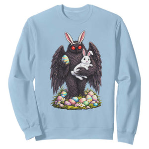Funny Mothman Bunny Ears Sweatshirt Point Pleasant Cryptid Lover Gift TS12 Light Blue Print Your Wear