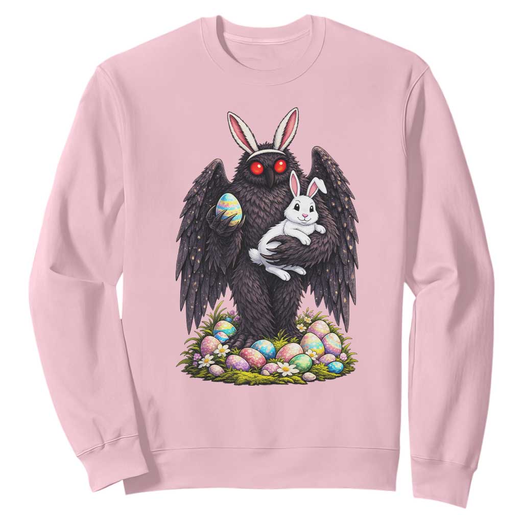 Funny Mothman Bunny Ears Sweatshirt Point Pleasant Cryptid Lover Gift TS12 Light Pink Print Your Wear
