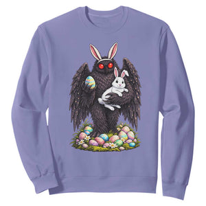 Funny Mothman Bunny Ears Sweatshirt Point Pleasant Cryptid Lover Gift TS12 Violet Print Your Wear