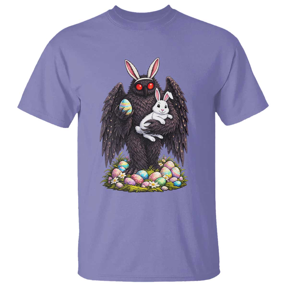 Funny Mothman Bunny Ears T Shirt Point Pleasant Cryptid Lover Gift TS12 Violet Print Your Wear