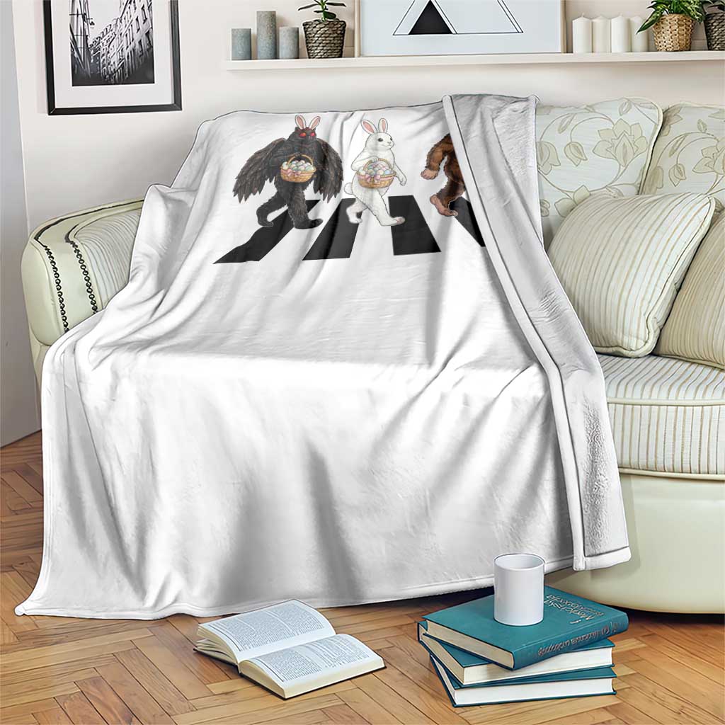 Funny Easter Bunny Bigfoot Mothman Throw Blanket Cryptid Lover Gift TS12 Print Your Wear