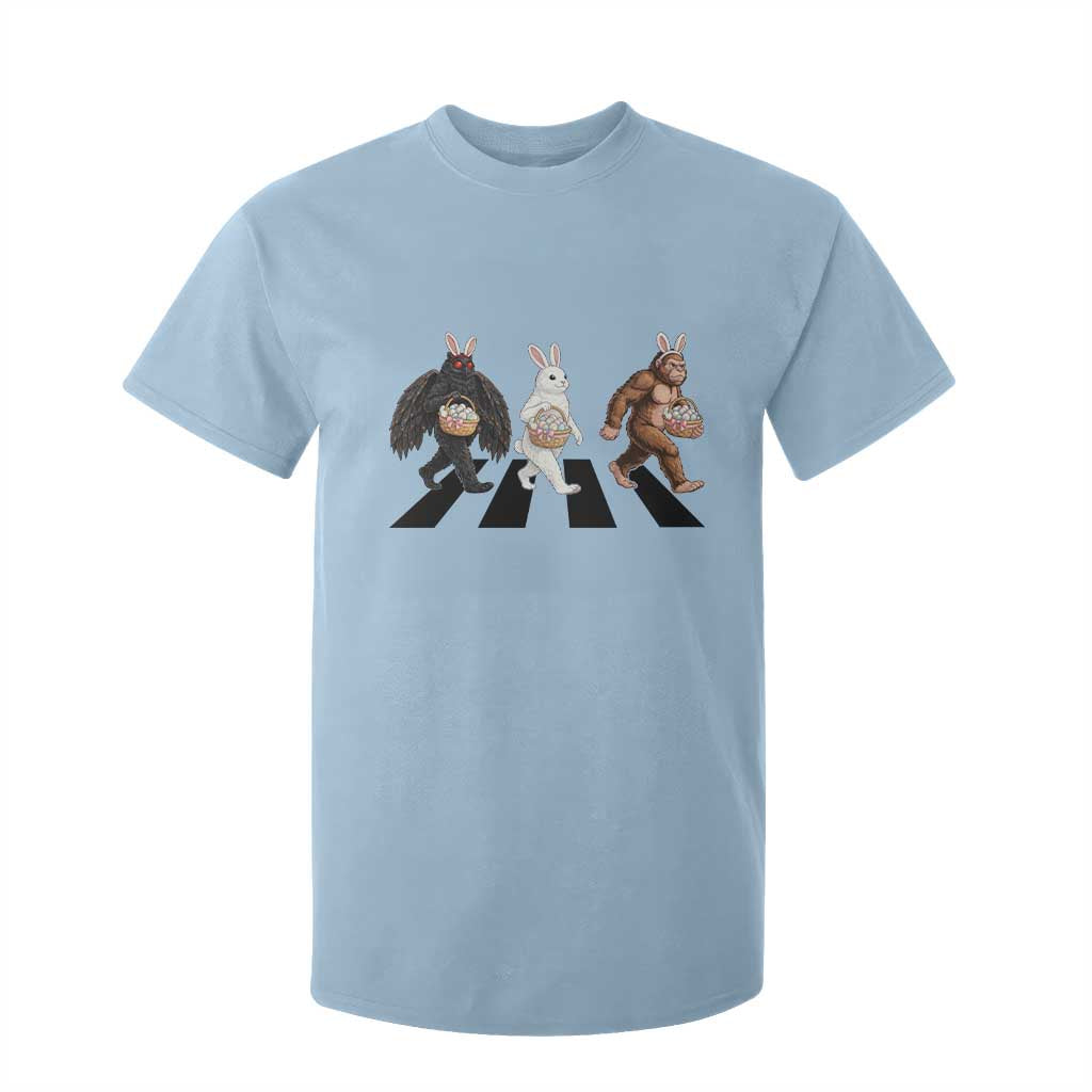 Funny Easter Bunny Bigfoot Mothman T Shirt For Kid Cryptid Lover Gift TS12 Light Blue Print Your Wear