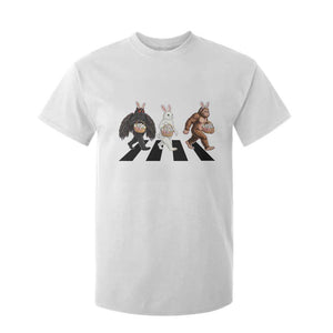 Funny Easter Bunny Bigfoot Mothman T Shirt For Kid Cryptid Lover Gift TS12 White Print Your Wear