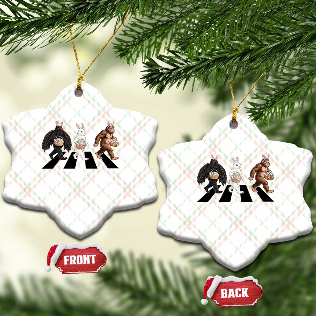 Funny Easter Bunny Bigfoot Mothman Ceramic Ornament Cryptid Lover Gift TS12 Print Your Wear