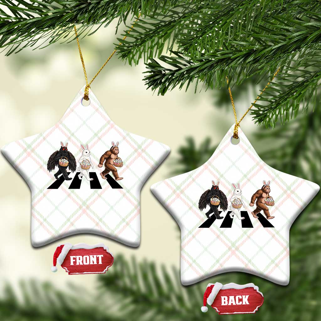 Funny Easter Bunny Bigfoot Mothman Ceramic Ornament Cryptid Lover Gift TS12 Print Your Wear