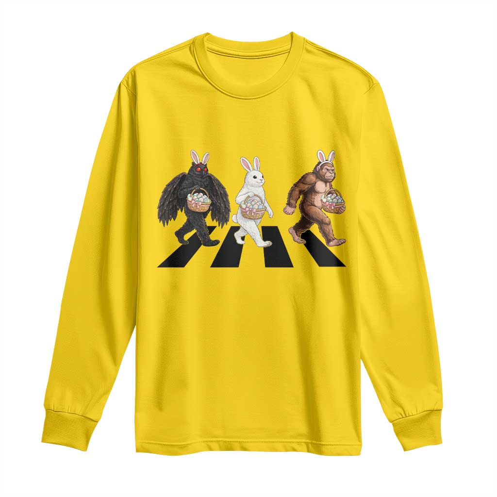 Funny Easter Bunny Bigfoot Mothman Long Sleeve Shirt Cryptid Lover Gift TS12 Daisy Print Your Wear
