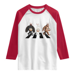 Funny Easter Bunny Bigfoot Mothman Raglan Shirt Cryptid Lover Gift TS12 White Red Print Your Wear