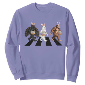 Funny Easter Bunny Bigfoot Mothman Sweatshirt Cryptid Lover Gift TS12 Violet Print Your Wear
