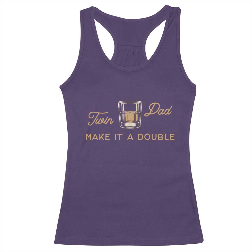 Make It A Double Twin Dad Racerback Tank Top Expecting Fathers Day Gift TS12 Purple Print Your Wear