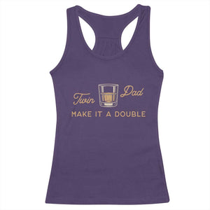 Make It A Double Twin Dad Racerback Tank Top Expecting Fathers Day Gift TS12 Purple Print Your Wear