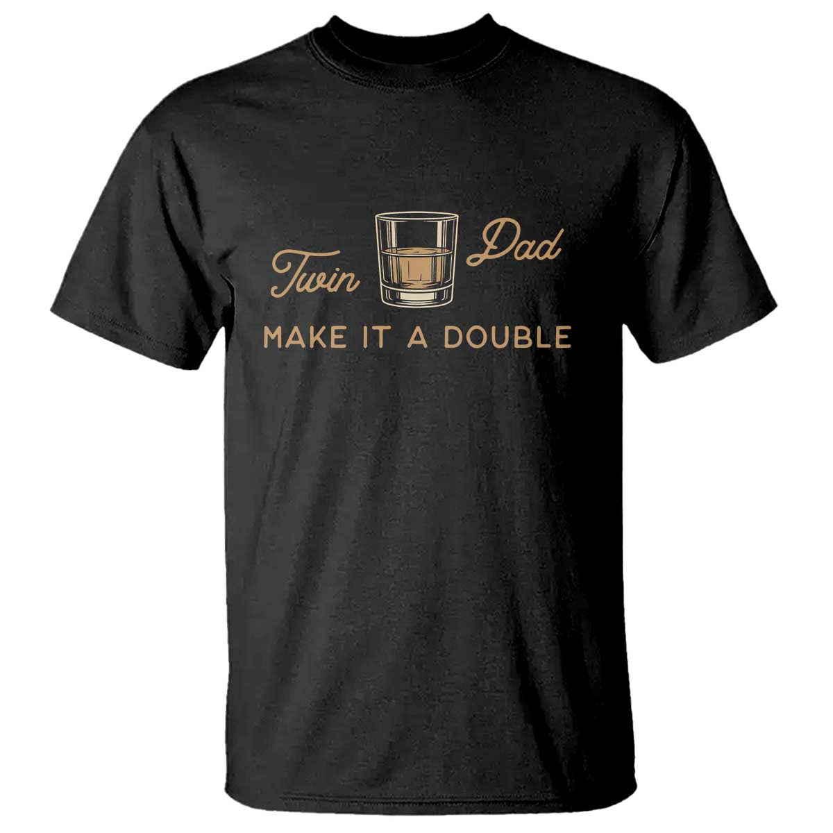 Make It A Double Twin Dad T Shirt Expecting Fathers Day Gift TS12 Black Print Your Wear