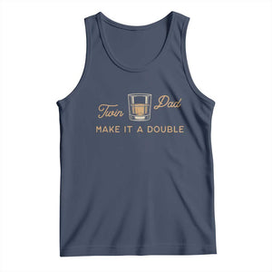 Make It A Double Twin Dad Tank Top Expecting Fathers Day Gift TS12 Navy Print Your Wear